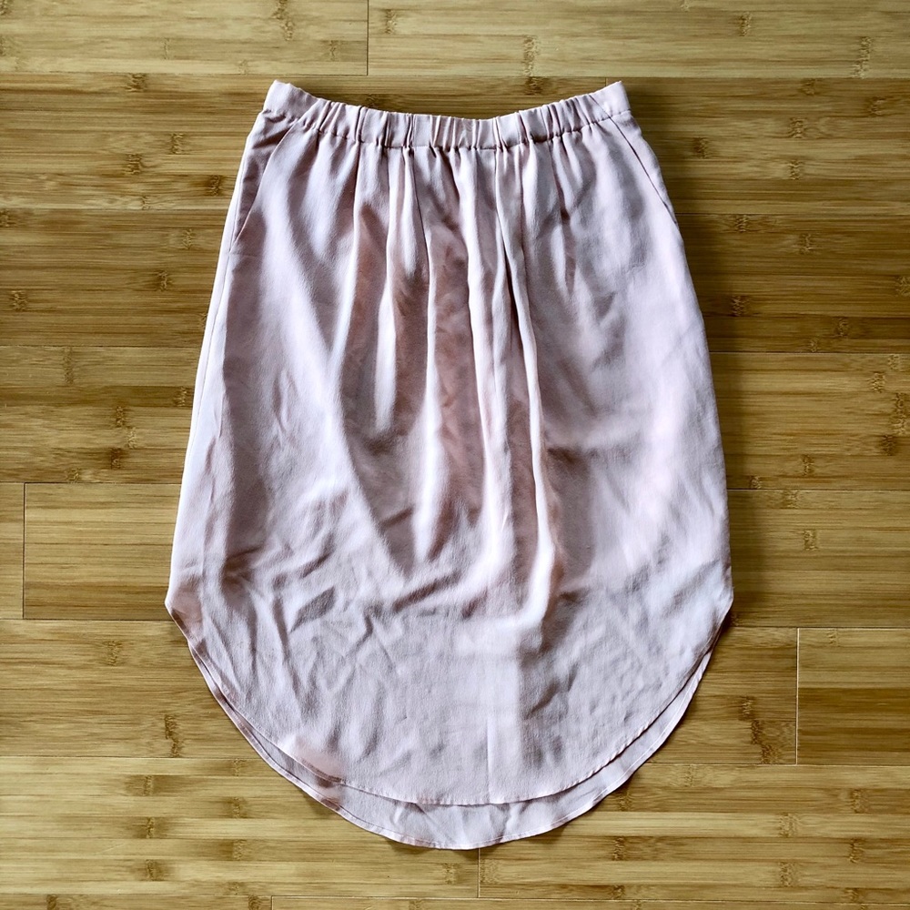 Madewell Pink Blush Island Silk Skirt S EUC